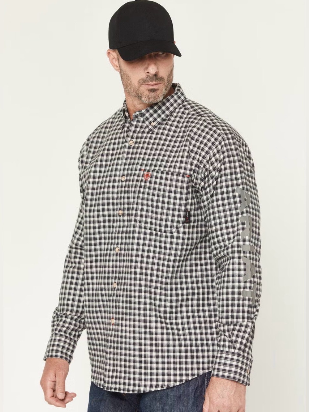 Ariat Black & White Check Button-Down Shirt